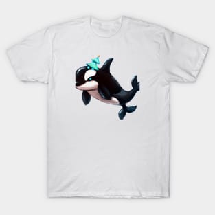 Cute Orca Drawing T-Shirt